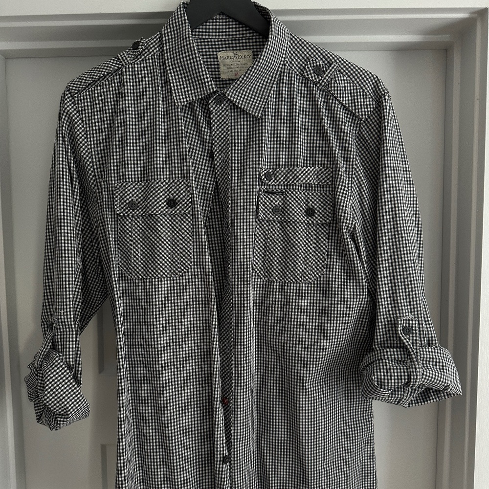 Marc Ecko Gingham Button Down Shirt Medium